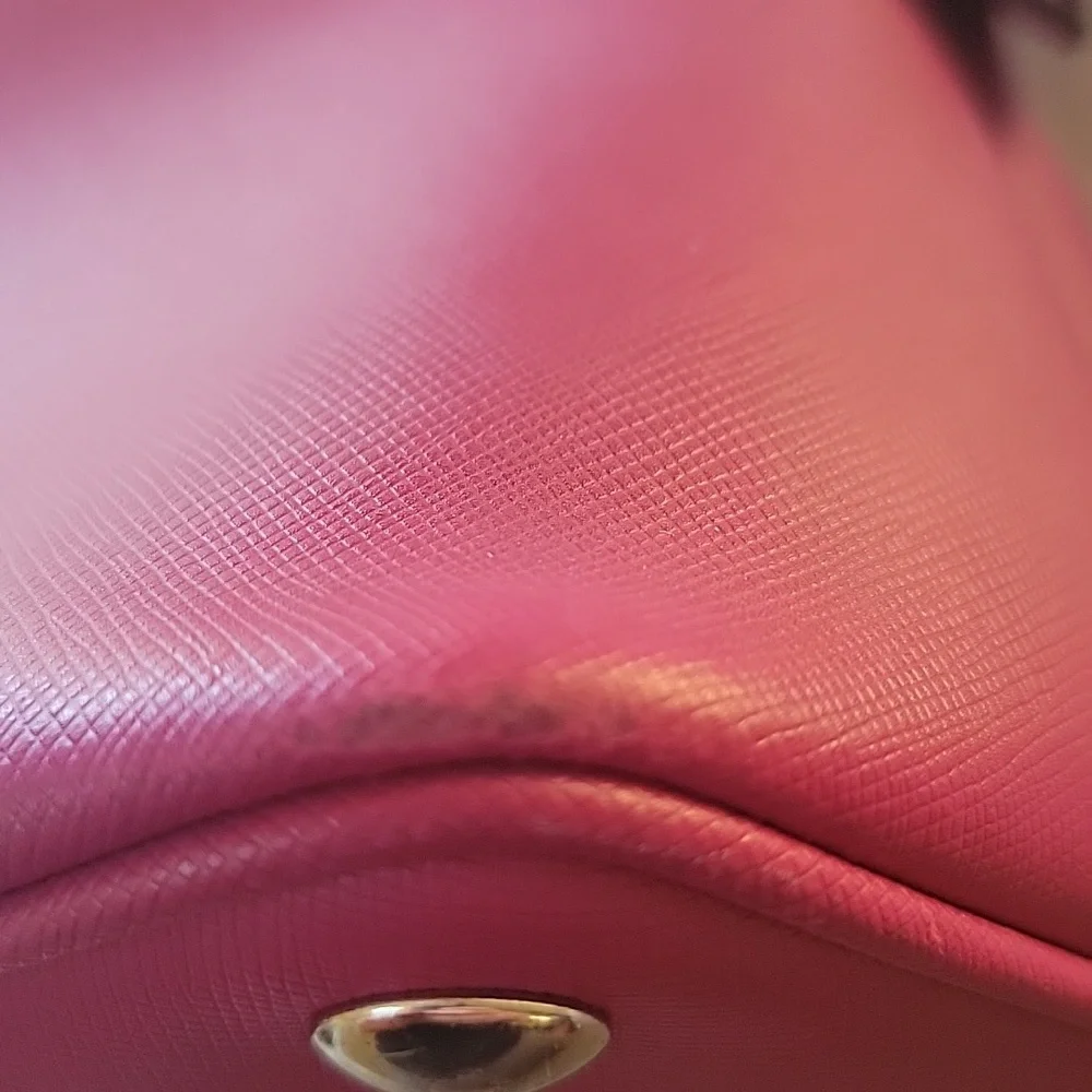 COACH Cora Peyton Pink Double Handle Zip Around Crossbody Satchel‎ Dome Bag